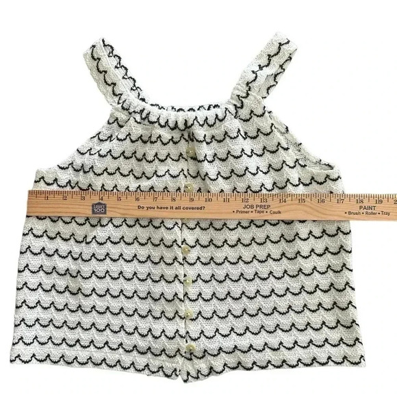 Madewell Texture & Thread Button Front Swing Tank Scalloped Size XS Bohemian - Picture 6 of 6